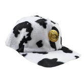 Capital Gains Streetwear Black & White Pony Fur Flat Bill Strap Back Adjustable Hat